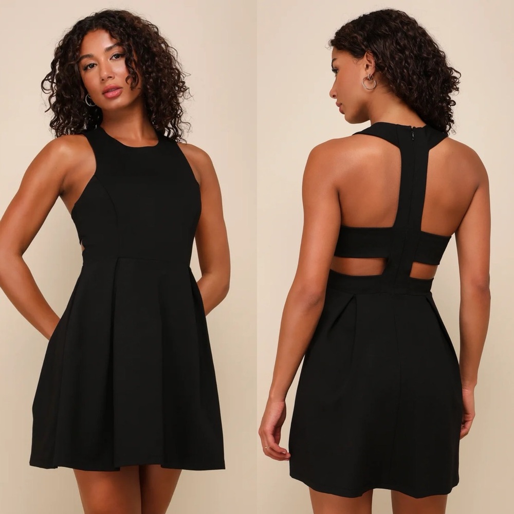 Lulus | Cutout and About Black Skater Dress